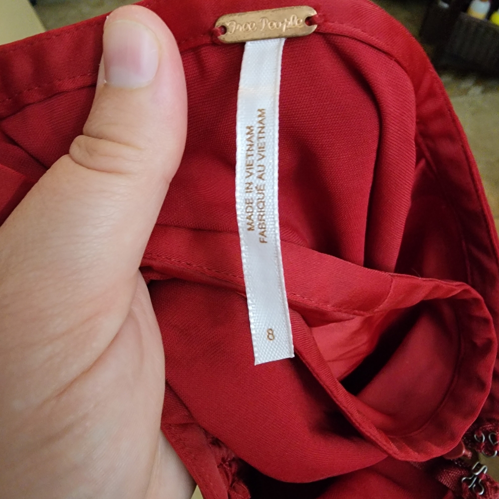 Elegant Red Ruched Skirt - Picture 10 of 10